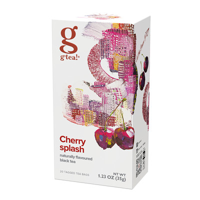 Zwarte thee g’tea! Cherry Splash, 20 st.