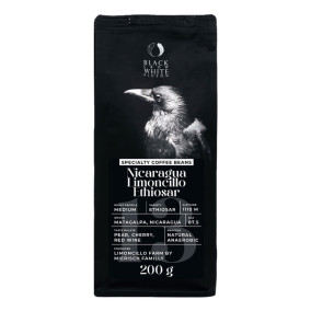 Grains de café de spécialité Black Crow White Pigeon Nicaragua Limoncillo Ethiosar, 200 g