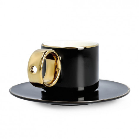 Cup with a saucer and spoon Homla NILA Black, 150 ml