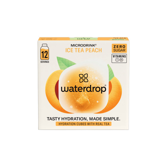 Waterdrop Microdrink Ice Tea Peach Getränkewürfel mit echtem Tee, 12 Stk.