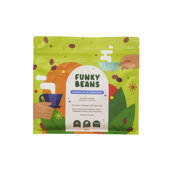 Kawa ziarnista specialty Funky Beans Jamaica Blue Mountain, 200 g