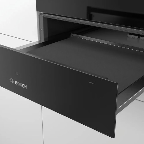 Įmontuojamasis šildymo stalčius Bosch BIC510NB0 (60 x 14 cm, juodas)