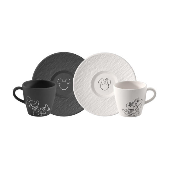 Villeroy & Boch Manufacture Mickey Mouse Zestaw 2 filiżanek ze spodkami, 2 × 160 ml