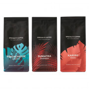 Zestaw kawy ziarnistej Specialty Yirgacheffe + Kenya Kariru + Indonesia Sumatra