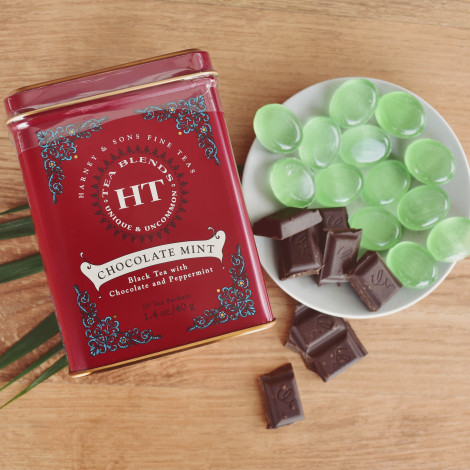 Melnā aromātiskā tēja Harney & Sons Chocolate Mint, 20 gab.