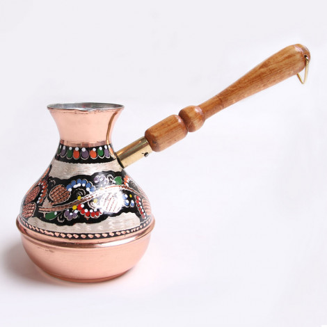 Handmade turkish coffee pot Floral figures