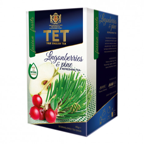 Zwarte thee True English Tea Lingonberry & Pine, 20 st.