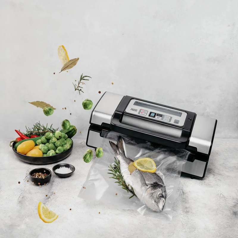 Machine Sous Vide Alimentaire ESoundvol 8 En 1 - Contrôle Température, Coupe-sac Intégré, écran LED - 65 KPa - Avec 10 Sacs