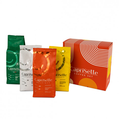 Kavos pupelių rinkinys Caprisette, 4 x 250 g dovanų dėžutėje