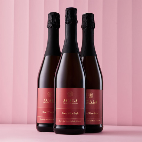 Ekologisk fin mousserande fermenterad te-dryck ACALA Premium Kombucha Rose Wine Style, 750 ml