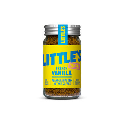 Cafeïnevrije gearomatiseerde oploskoffie Little’s Decaf French Vanilla, 50 g