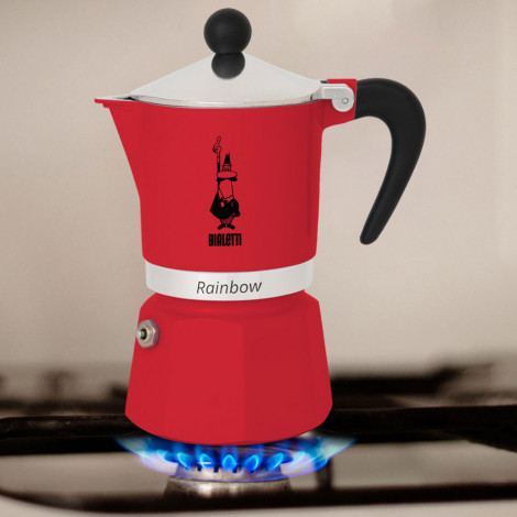 Espresso kafijas kanna Bialetti Moka Rainbow 3-cup Red