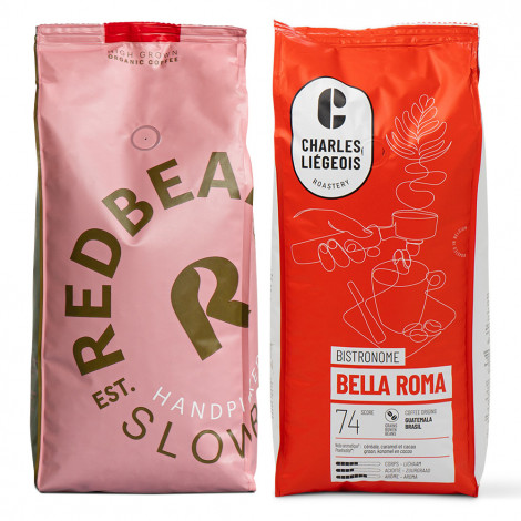 Kafijas pupiņu komplekts Gold Label Organic + Bella Roma