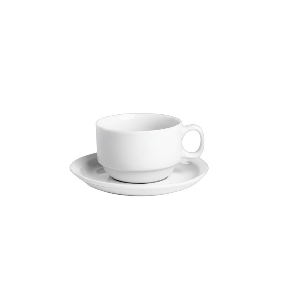 Homla VIENNA White kopp med fat, 230 ml