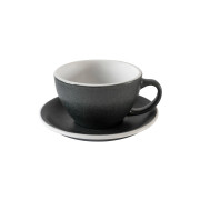 Latte cup with a saucer Loveramics Egg Anthracite, 300 ml