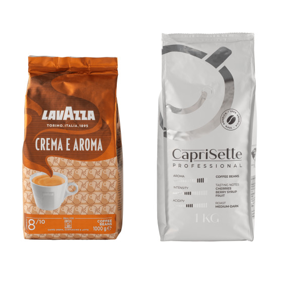 Zestaw kawy ziarnistej Lavazza Crema e Aroma + Caprisette Professional, 2 kg