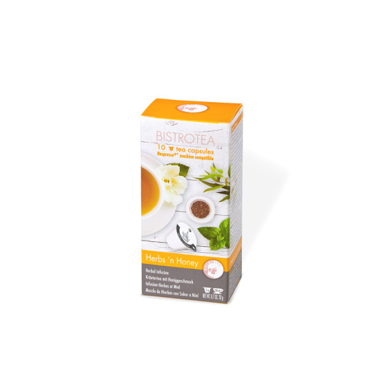 Organic Tea Capsules For Nespresso® Machines Bistro Tea Herbs'n Honey, 10 Pcs.