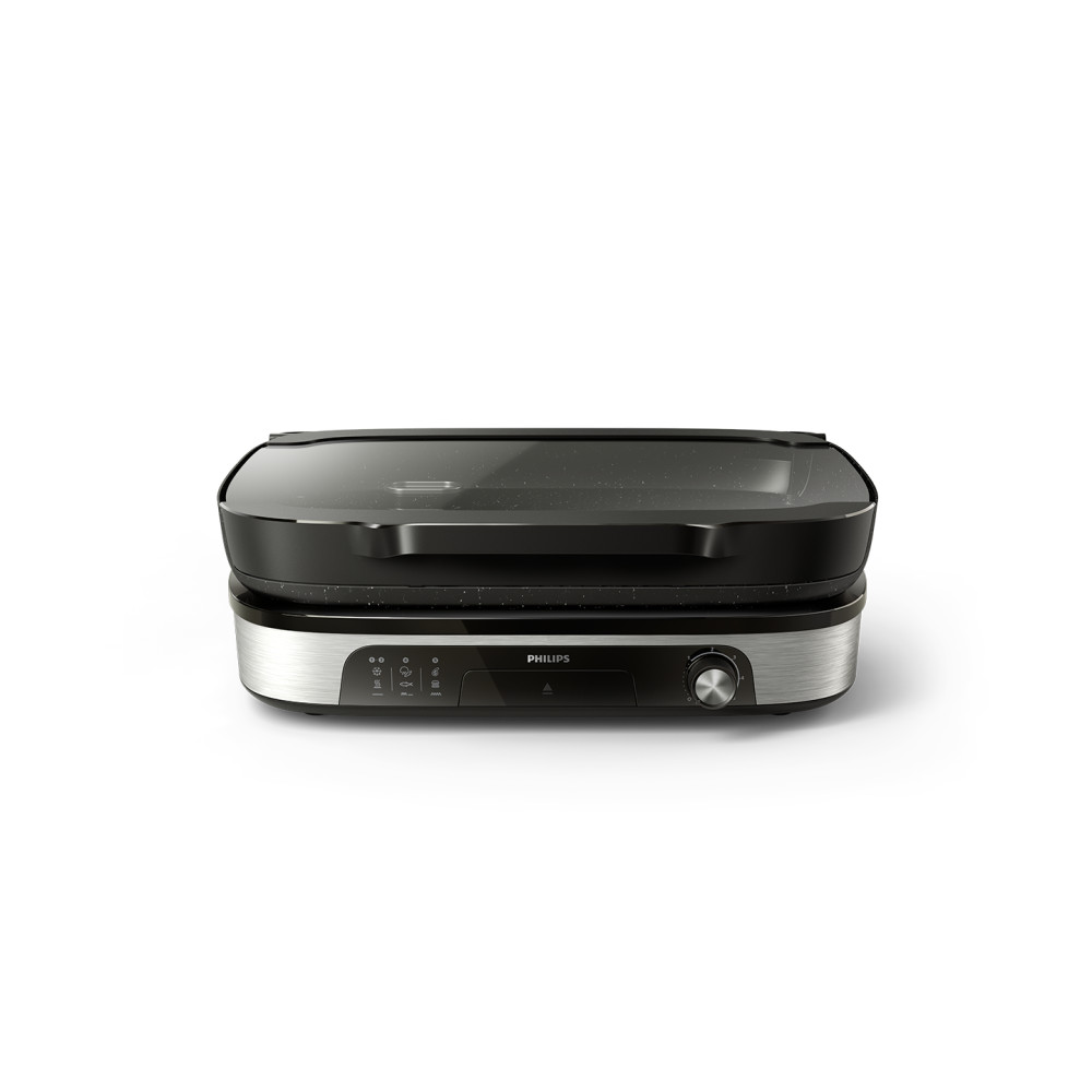 Grill électrique Little Balance 2000 W - 2 Plaques XXL Antiadhésives 29x23 Cm, 6 Hauteurs Réglables, écran Tactile - Parfait Pour Viandes, Paninis, Légumes