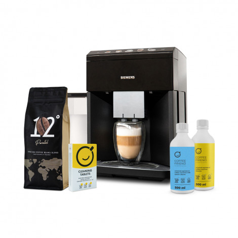 Set koffiezetapparaat Siemens TQ505R09 + Parallel 12 + EcoDescaler + Milk system cleaner + Blister