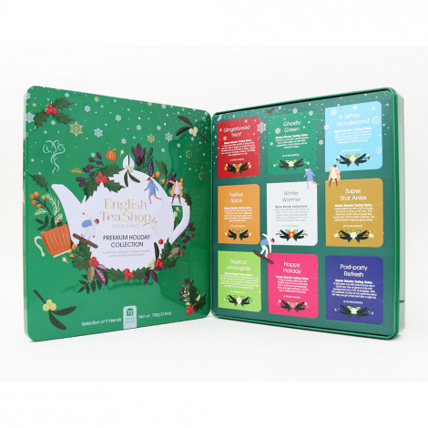 Teekokoelma English Tea Shop ”Premium Holiday Collection Green Gift Tin”, 72 kpl.