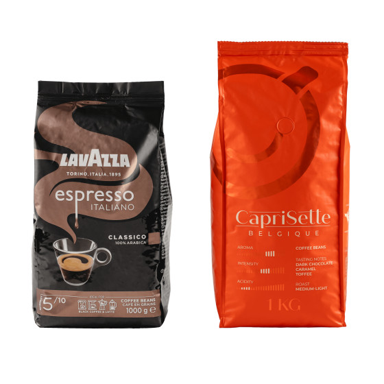 Zestaw kawy ziarnistej Lavazza Espresso Italiano Classico + Caprisette Belgique, 2 kg