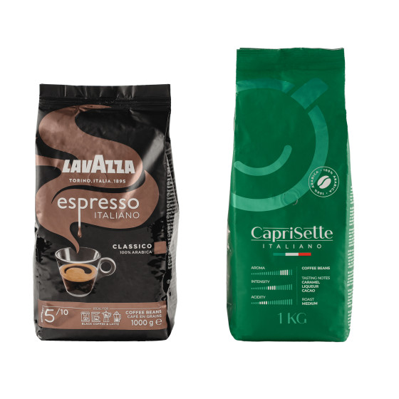 Zestaw kawy ziarnistej Lavazza Espresso Italiano Classico + Caprisette Italiano, 2 kg