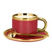 Cup with a saucer and spoon Homla “SINNES Pink”, 200 ml