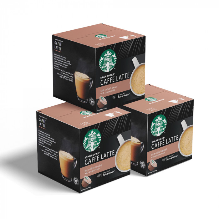 Café capsules Compatible Dolce Gusto Caffe Latte By Nescafé Dolce Gusto  STARBUCKS : 12 capsules à Prix Carrefour