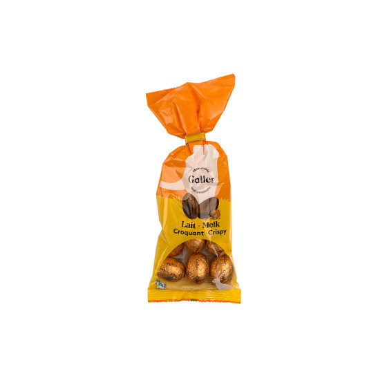 Set aus Schokoladen-Ostereiern Galler Milk Crunchy, 93 g