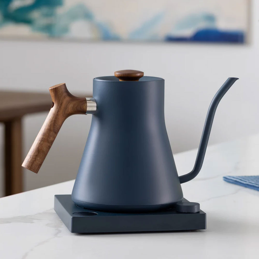 Fellow Stagg EKG Electric Kettle Refurbished Stone Blue Walnut 0 9 Fellow Stagg EKG Electric Kettle Refurbished Stone Blue Walnut 0 9
