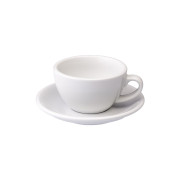 Cappuccino-kopp med ett underlägg Loveramics Egg White, 250ml