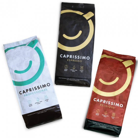 Kavos pupelių rinkinys „Caprissimo Trio Mix“, 3 kg Kavos pupelių rinkinys „Caprissimo Trio Mix“, 3 kg