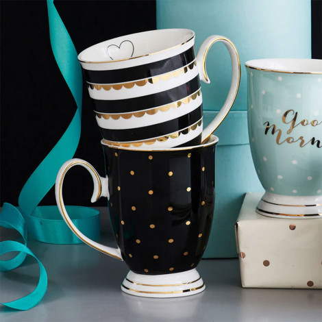 Mug Bombay Duck Scalloped Black & Gold, 300 ml