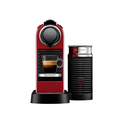 Ekspres na kapsułki Nespresso CitiZ&Milk Red ze spieniaczem – czerwony