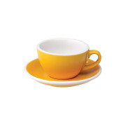 Cappuccino-kopp med ett underlägg Loveramics Egg Yellow, 200 ml