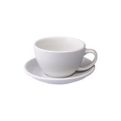 Café Latte-kopp med ett underlägg Loveramics Egg White, 300 ml