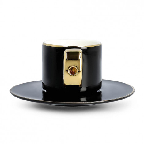 Cup with a saucer and spoon Homla NILA Black, 150 ml