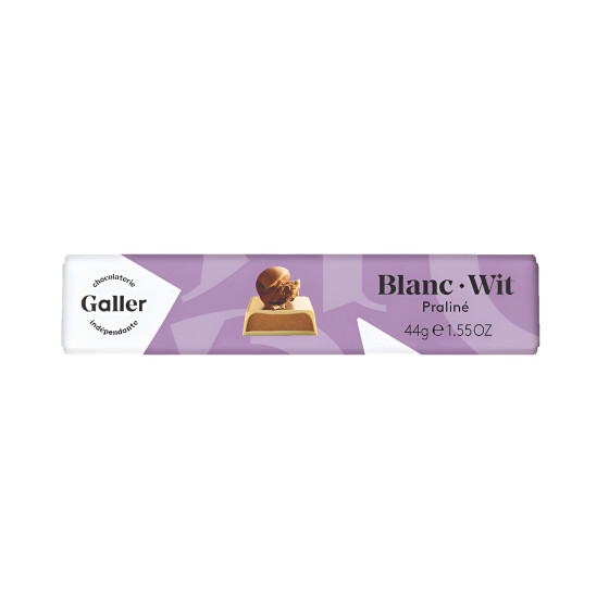 Chocolate bar Galler White Praliné, 44 g