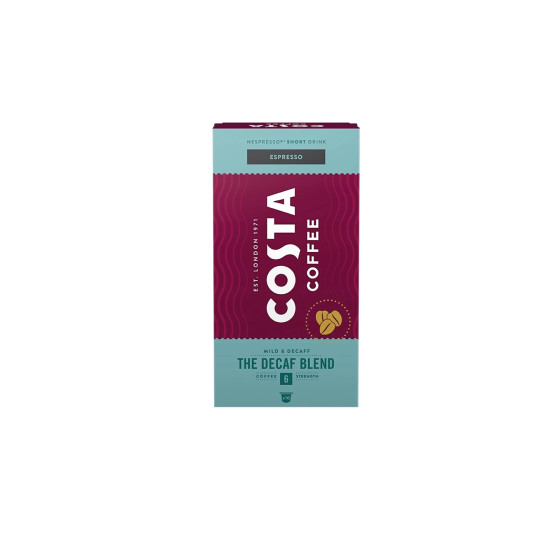 Entkoffeinierte Kaffeekapseln für Nespresso®-Maschinen Costa Coffee Decaf Blend Espresso, 10 Stk.