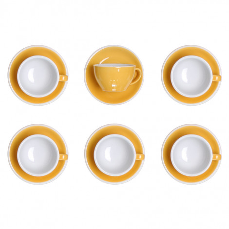 Cappuccino cup with a saucer Loveramics Egg Yellow, 200 ml, 6 pcs.