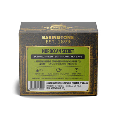 Zaļā tēja Babingtons Moroccan Secret, 18 gab.