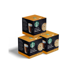 Dolce Gusto® -koneille sopiva kahvikapselisarja Starbucks Caramel Macchiato, 3 x 6 + 6 kpl.
