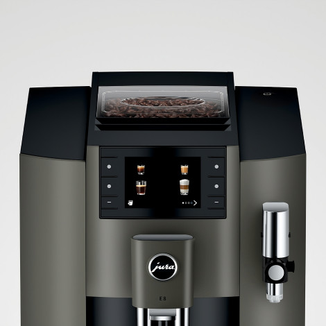 JURA E8 Dark Inox (EC) täysautomaattinen kahvikone – harmaa