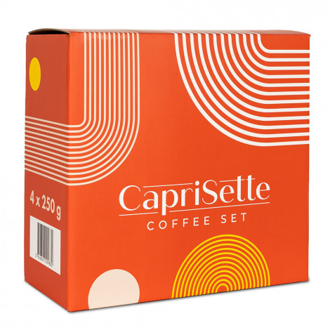 Kavos pupelių rinkinys Caprisette, 4 x 250 g dovanų dėžutėje