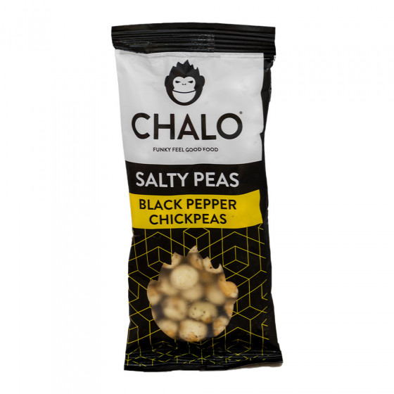 Sūdytų pupelių užkandis Chalo „Black Pepper Chickpeas“, 40 g Sūdytų pupelių užkandis Chalo „Black Pepper Chickpeas“, 40 g