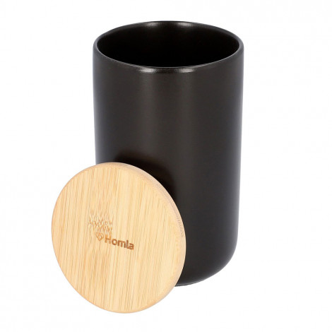 Ceramic container with a bamboo lid Homla DOWAN, 10 x 17 cm