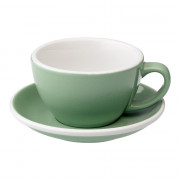 Café Latte-kopp med en tallrik Loveramics ”Egg Mint”