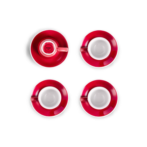 Set von 4 Espressotassen mit Untertassen Loveramics Egg Red, 80 ml 4 Stk.