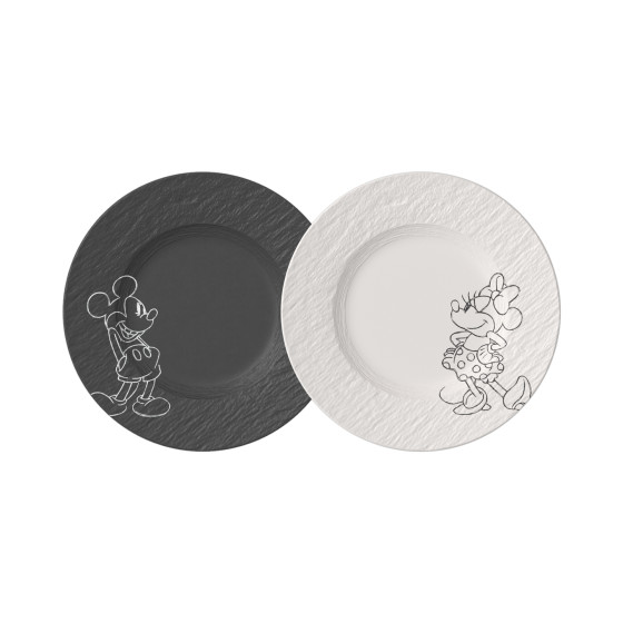 Villeroy & Boch Manufacture Mickey Mouse Talerz śniadaniowy / deserowy, 2 x 21,7 cm