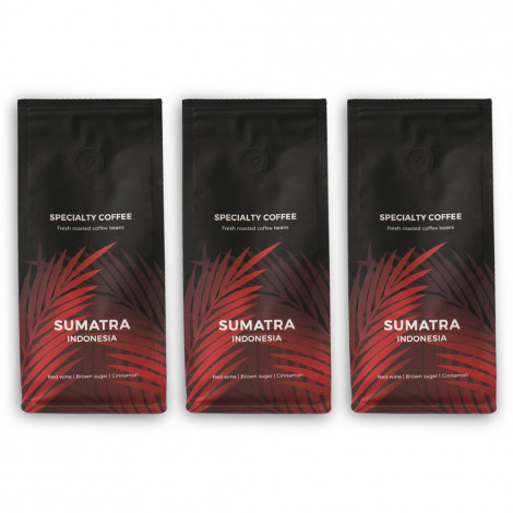 Zestaw kawy ziarnistej Specialty „Indonesia Sumatra“, 3 x 250 g